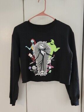 Disney Black The Nightmare Before Christmas Halloween Women's Sweatshirt Sz M